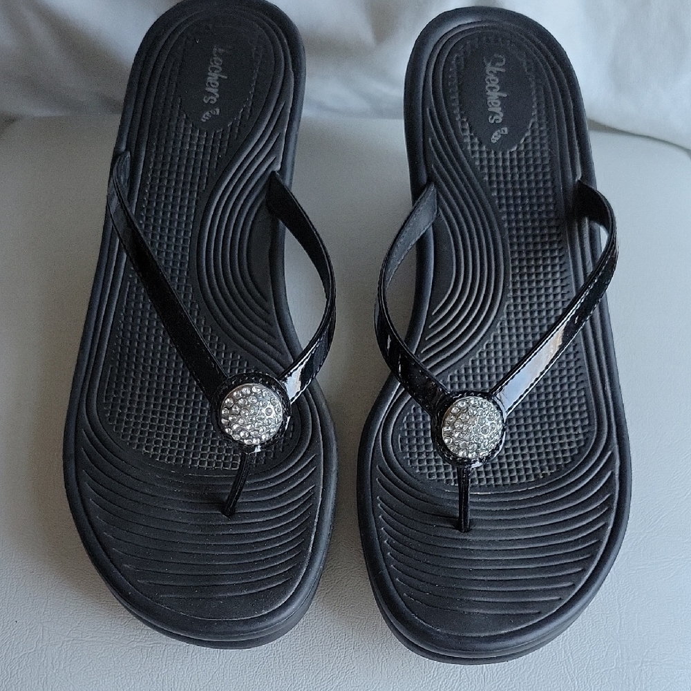 Skechers Black Rhinestone Sandals